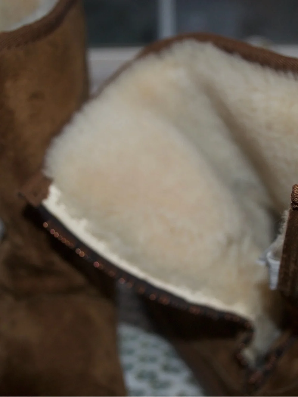 UGG “Mayfaire” Chestnut Suede Shearling Lined Short Boots with Zipper